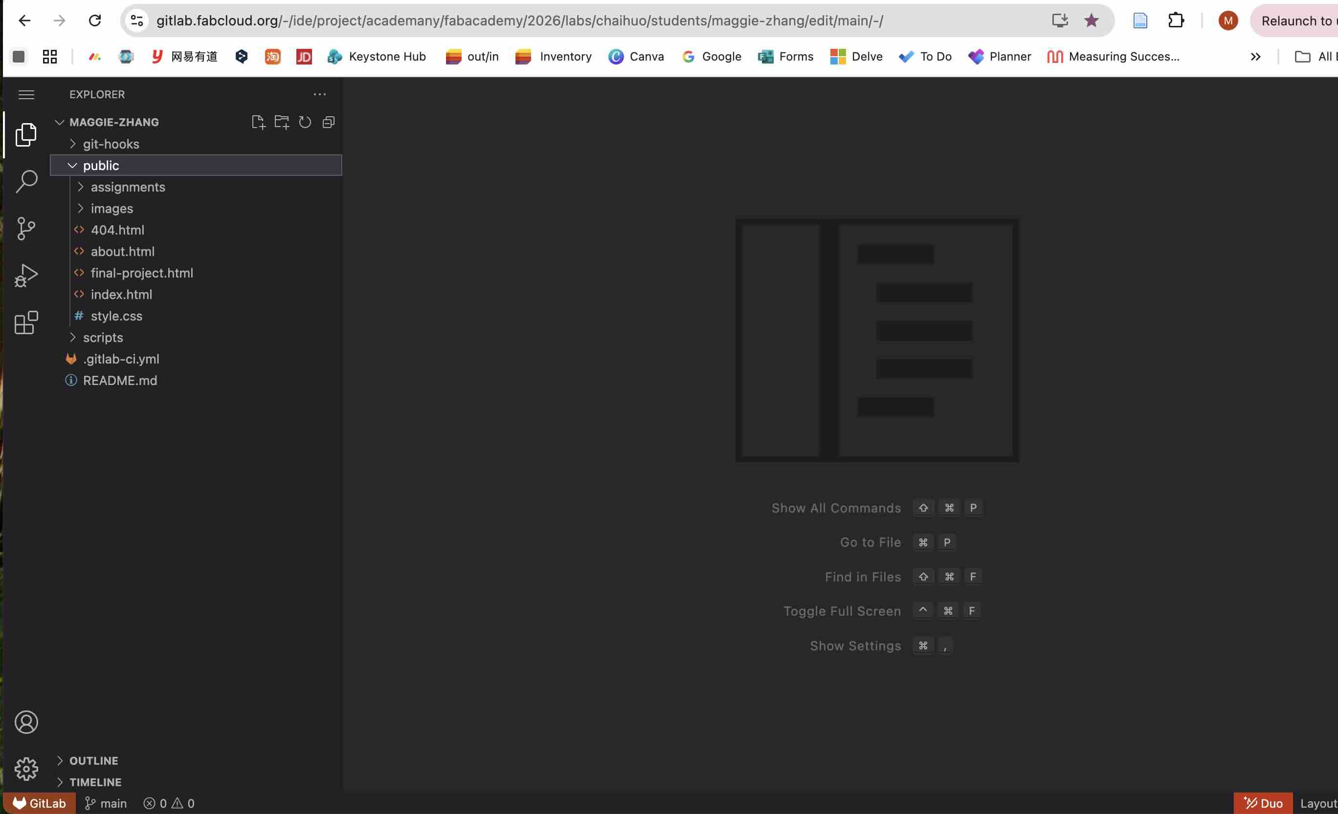 GitLab web interface